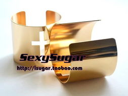 歐美風(fēng)尚 HipHop金屬鏤空十字架寬手鐲，引領(lǐng)個(gè)性飾品潮流